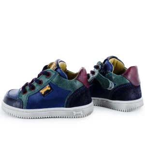 Hot calf navy + bordo Halfhoge Schoenen