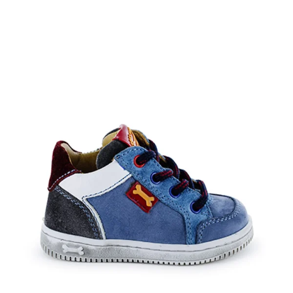 Hot calf navy + bordo Halfhoge Schoenen