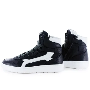 Outlet nabuk - calf black + off white Halfhoge Schoenen