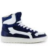 Outlet nabuk - calf dark blue + ivor Halfhoge Schoenen