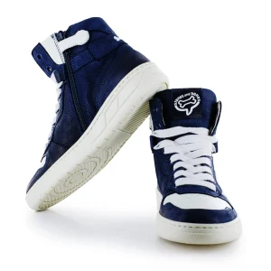 Outlet nabuk - calf dark blue + ivor Halfhoge Schoenen