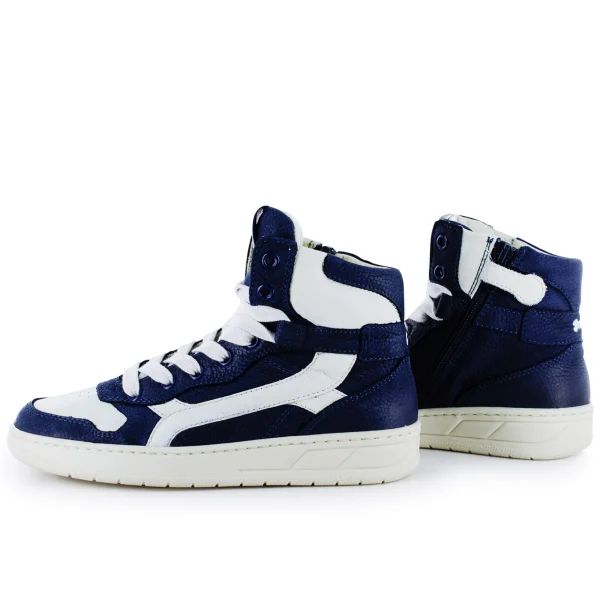 Outlet nabuk - calf dark blue + ivor Halfhoge Schoenen