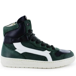 Clearance nabuk - calf d.green + black Halfhoge Schoenen