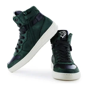 Clearance nabuk - calf d.green + black Halfhoge Schoenen