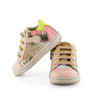 Outlet metal natural + coral Lage Schoenen