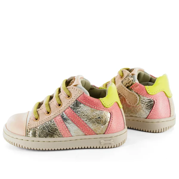 Outlet metal natural + coral Lage Schoenen