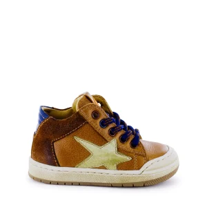 Clearance calf cognac + navy Halfhoge Schoenen