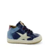 Hot calf navy + cherry Halfhoge Schoenen