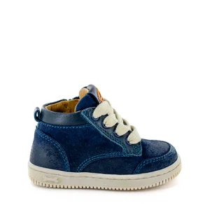 Online calf blue + cognac Halfhoge Schoenen