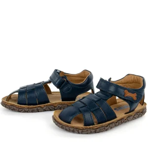 Hot calf navy + cuoio Sandalen