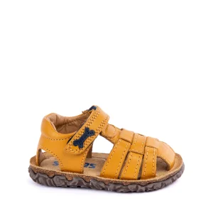 New calf ocre + navy Sandalen