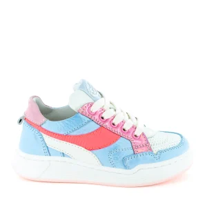 Discount calf ice-blue + coral fluo Lage Schoenen