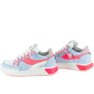 Discount calf ice-blue + coral fluo Lage Schoenen