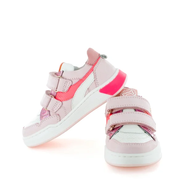 Outlet calf l.rose + coral fluo Lage Schoenen