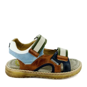 Hot vit navy + cognac Sandalen