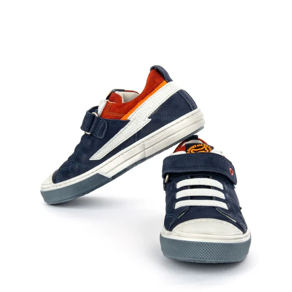 Best calf navy + brick Lage Schoenen