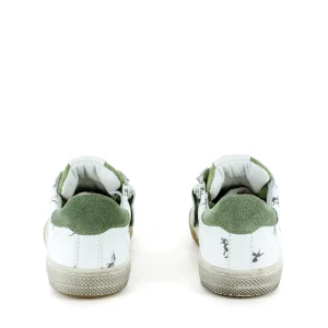 Online calf white + moss Lage Schoenen