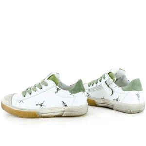 Online calf white + moss Lage Schoenen