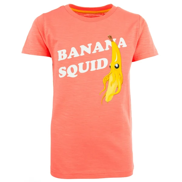 New - BANANA SQUID coral pink T-Shirts Korte Mouwen