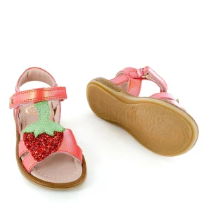 Fashion calf perl - glitter coral Sandalen