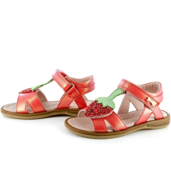 Fashion calf perl - glitter coral Sandalen