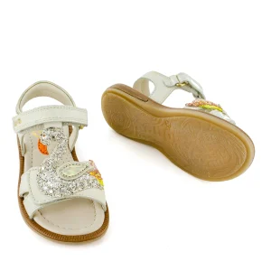 Discount calf - glitter cream Sandalen