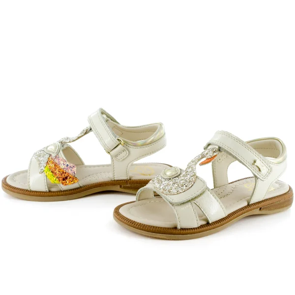 Discount calf - glitter cream Sandalen