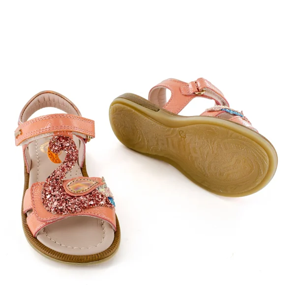 Hot calf - glitter salmon Sandalen