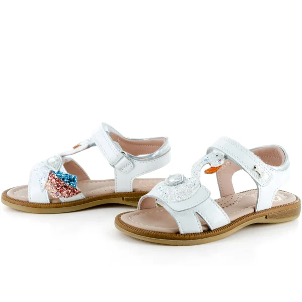 Online calf - glitter white Sandalen