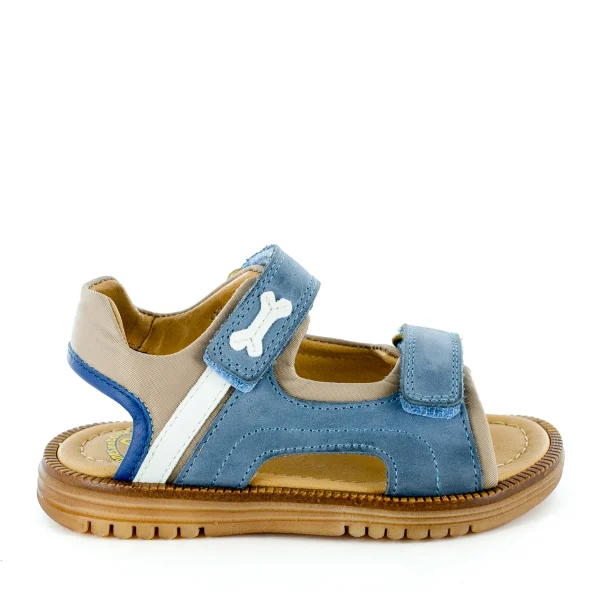 Best calf denim + sand Sandalen